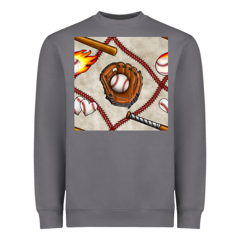Baseball Glove And Bat Seamless Pattern Heavyweight Sweatshirt by BundleAndBundleShop | Teevron