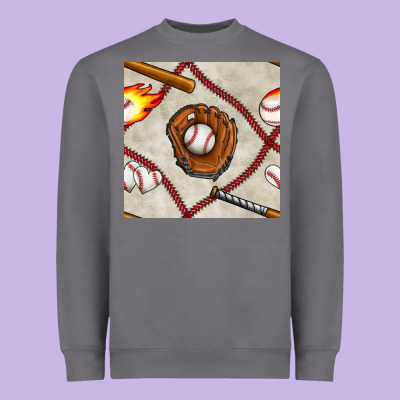 Baseball Glove And Bat Seamless Pattern Heavyweight Sweatshirt Designed By Bundleandbundleshop