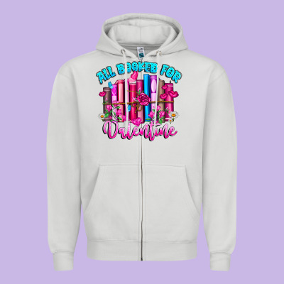 All Booked For Valentines Zipper Hoodie Designed By Cowhidedigitalart