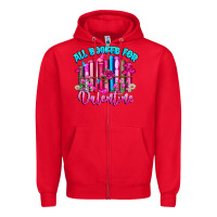 Red All Booked For Valentines Zipper Hoodie - CowhideDigitalArt