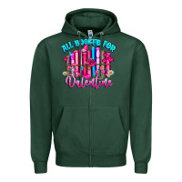 Sports Green All Booked For Valentines Zipper Hoodie - CowhideDigitalArt