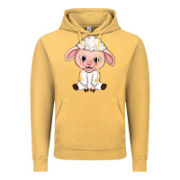 Vintage Mustard Cartoon Lamb Vintage Hoodie - HowdyJamesFarm