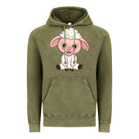 Vintage Olive Cartoon Lamb Vintage Hoodie - HowdyJamesFarm