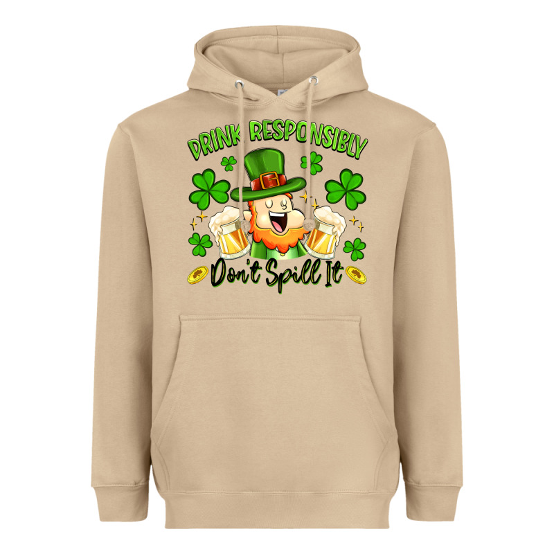 Drink Responsibly Dont Spill It Heavyweight Hoodie by Artiststas | Teevron