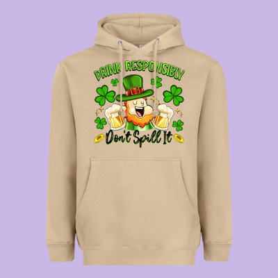 Drink Responsibly Dont Spill It Heavyweight Hoodie Designed By Artiststas