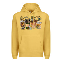 Antique Gold Fishing Coffee Cups Premium Hoodie - FaDigitalArtStudio