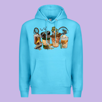Fishing Coffee Cups Premium Hoodie Designed By Fadigitalartstudio