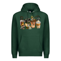 Sports Green Fishing Coffee Cups Premium Hoodie - FaDigitalArtStudio