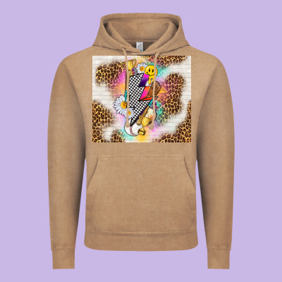 Retro Baseball With Leopard Vintage Hoodie Designed By Tumblerdesignbyshophia