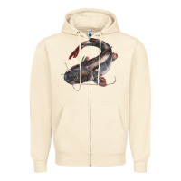 Sandshell Catfish Illustrations Zipper Hoodie - LillyAllenDesigns