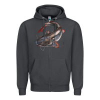 Smoke Catfish Illustrations Zipper Hoodie - LillyAllenDesigns