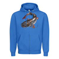 True Royal Catfish Illustrations Zipper Hoodie - LillyAllenDesigns