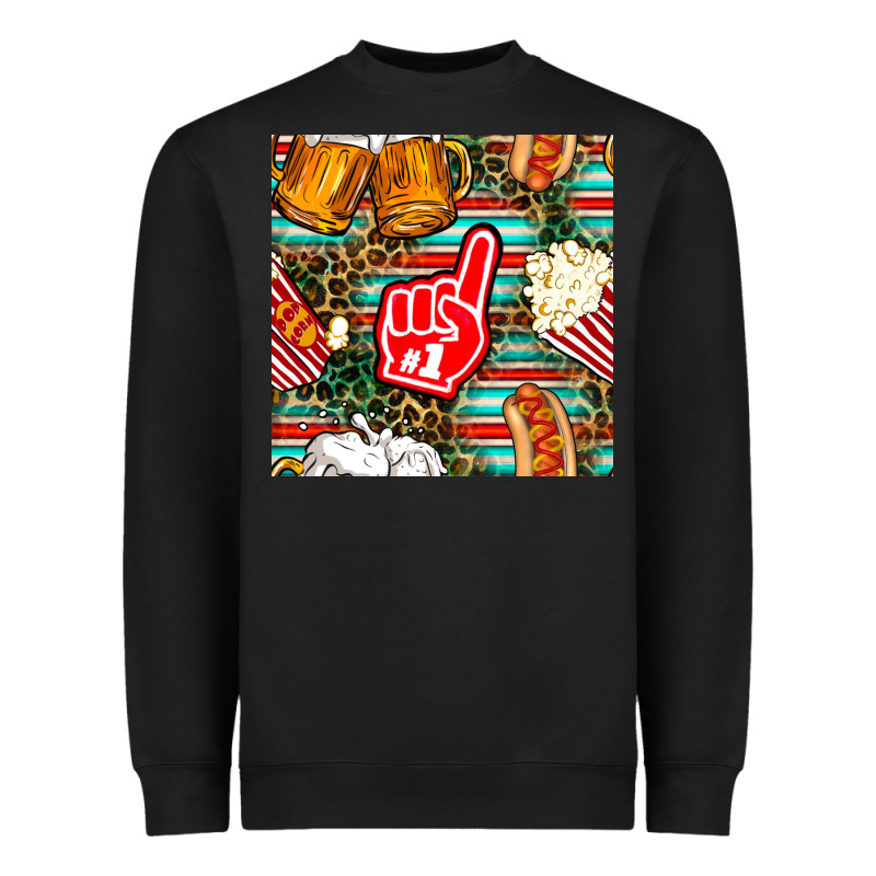American Football Snacks With Serape And Leopard Heavyweight Sweatshirt by BundleAndBundleShop | Teevron