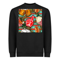 Black american football snacks with serape and leopard Heavyweight Sweatshirt - BundleAndBundleShop