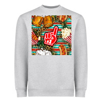 Heather Grey american football snacks with serape and leopard Heavyweight Sweatshirt - BundleAndBundleShop