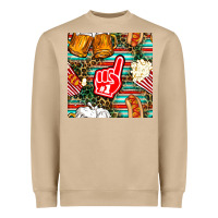 Mushroom american football snacks with serape and leopard Heavyweight Sweatshirt - BundleAndBundleShop