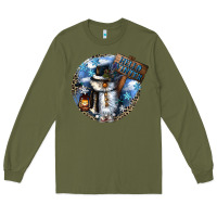 Army Green hello winter Long Sleeve Tee - CowGirlArtShop