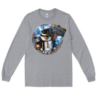 Heather Grey hello winter Long Sleeve Tee - CowGirlArtShop
