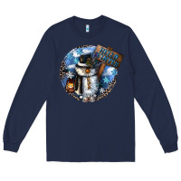 Navy hello winter Long Sleeve Tee - CowGirlArtShop