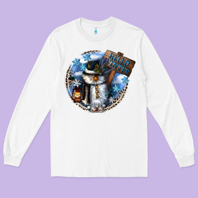 Hello Winter Long Sleeve Tee Designed By Cowgirlartshop