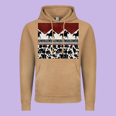 Cowgirl With Cowhide Vintage Hoodie Designed By Tumblerdesignbyshophia