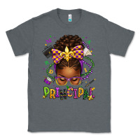 Charcoal Heather mardi gras principal afro messy bun Classic Tee - texasbilliewilder
