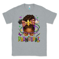 Heather Grey mardi gras principal afro messy bun Classic Tee - texasbilliewilder