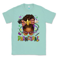 Seafoam mardi gras principal afro messy bun Classic Tee - texasbilliewilder
