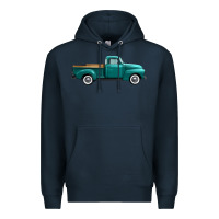 Navy western truck side view Premium Hoodie - FaDigitalArtStudio