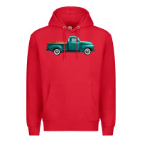 Red western truck side view Premium Hoodie - FaDigitalArtStudio