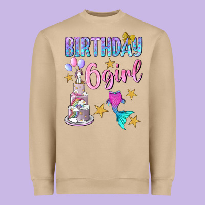 Birthday Girl 6 Heavyweight Sweatshirt Designed By Bundleandbundleshop