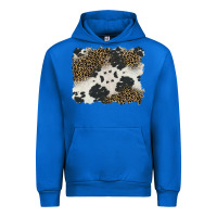 Cobalt black and white cowhide background Urban Hoodie - BarkalooDesign