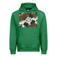 Emerald black and white cowhide background Urban Hoodie - BarkalooDesign