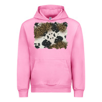 Fuchsia Pink black and white cowhide background Urban Hoodie - BarkalooDesign