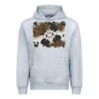 Heather Grey black and white cowhide background Urban Hoodie - BarkalooDesign