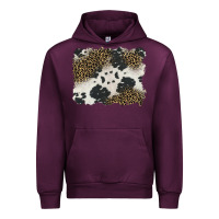 Mauve Wine black and white cowhide background Urban Hoodie - BarkalooDesign