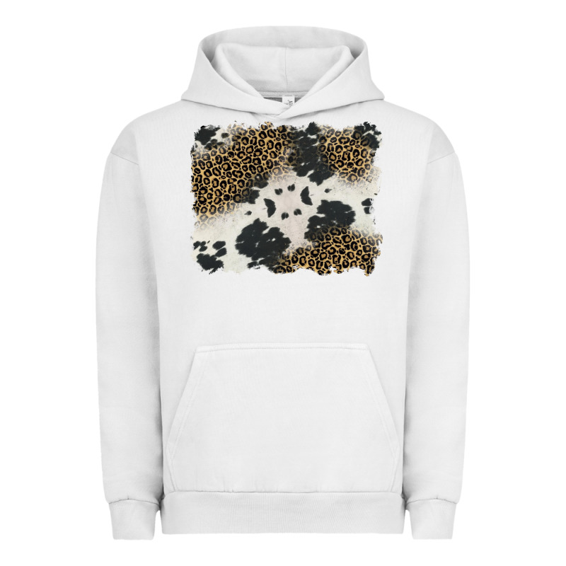 Black And White Cowhide Background Urban Hoodie by BarkalooDesign | Teevron