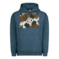 Pigment Midnight Navy black and white cowhide background Urban Hoodie - BarkalooDesign