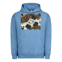 Pigment Pebble Blue black and white cowhide background Urban Hoodie - BarkalooDesign