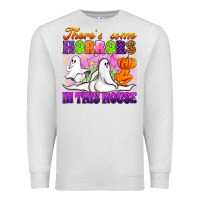 Oatmeal Heather theres some horrors in this house Premium Sweatshirt - Artiststas