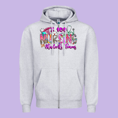 100 Nursing Students Teams Zipper Hoodie Designed By Cowhidedigitalart