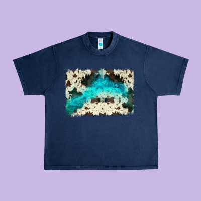 Turquoise, Cowhide Backgraund Urban Heavy Tee Designed By Jahusdesignshop