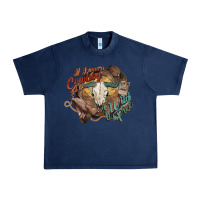 Navy Cowboy wild and free western Urban Heavy Tee - HowdyJamesFarm