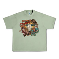 Oil Green Cowboy wild and free western Urban Heavy Tee - HowdyJamesFarm