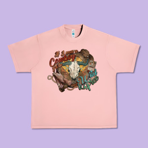 Cowboy Wild And Free Western Urban Heavy Tee Designed By Howdyjamesfarm