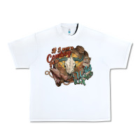 White Cowboy wild and free western Urban Heavy Tee - HowdyJamesFarm