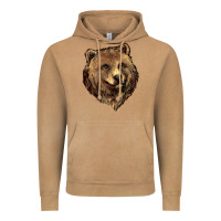 Vintage Camel Grizzly Bear Head Vintage Hoodie - HowdyJamesFarm