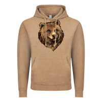 Vintage Coffee Grizzly Bear Head Vintage Hoodie - HowdyJamesFarm