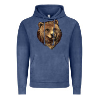 Vintage Denim Grizzly Bear Head Vintage Hoodie - HowdyJamesFarm