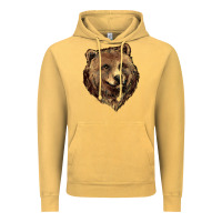 Vintage Mustard Grizzly Bear Head Vintage Hoodie - HowdyJamesFarm
